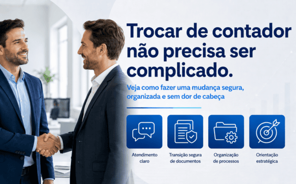um aperto de mão Simbolizando a nova parceria entre contador e empresário.